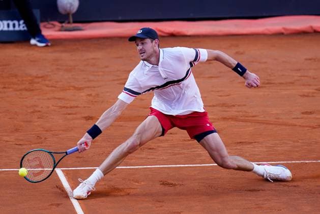 Internazionali BNL D Italia 2024 - Day Fourteen Nicolas Jarry of Chile in action during the Men™s Singles final match between Alexander Zverev and Nicolas Jarry on Day Fourteen of Internazionali BNL D Italia 2024 at Foro Italico on May 19, 2024 in Rome, Italy. Rome Foro Italico Lazio Italy Copyright: xGiuseppexMaffiax IBI-FINALE_ZVEREV-JARRY_190524_LIA8318