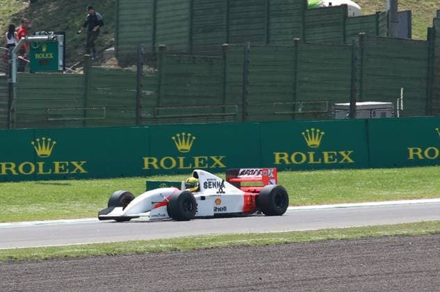 Formula 1 Grand Prix Emilia Romagna 2024 19 05 2024, Autodromo Enzo e Dino Ferrari, Imola, Formula 1 Grand Prix Emilia Romagna 2024 ,in the picture Sebastian Vettel drives around the Imola circuit in Ayrton Sennas last winning car nordphotoxGmbHx xBratic nph00250