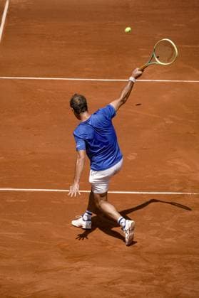 Richard GASQUET (FRA) lors du tournoi de tennis de l Open Parc Auvergne RhÃ ne-Alpes Ã Lyon le 19 05 2024. TENNIS : Open Parc Auvergne RhÃ ne-Alpes - Lyon - 19 05 2024 SandrineThesillat Panoramic 