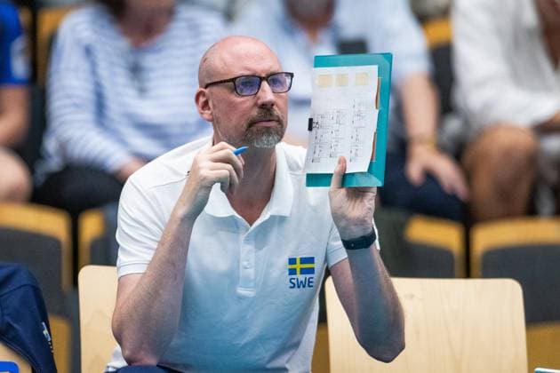 240519 Assistant coach Jonas Svantesson during the European Golden League between Sweden and Belgium on May 19, 2024 in Lund Photo Avdo Bilkanovic BILDBYRAN COP 115 AB0272 volleyball volleyball european golden league sverige belgium sweden dam bbeng caoch  Copyright: AVDOxBILKANOVIC BB240519AB089