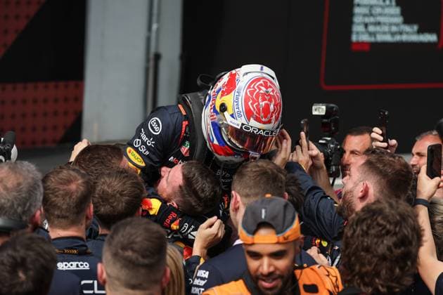 Foto IPP Enrico Schiavi Imola 19-05-2024 Formula 1 F1 Gran Premio del Made in Italy e dell™Emilia Romagna 2024 Gara nella foto: Max Verstappen - RedBull Racing Imola italy ITALIA ITALY  Copyright: xR4924_italyphotopressx