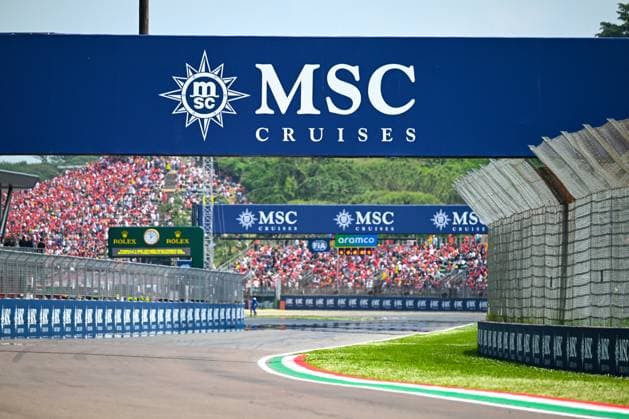 Formula 1 Championship - FORMULA 1 MSC CRUISES GRAN PREMIO DELL EMILIA-ROMAGNA 2024 - Race Detail of the Autodromo Internazionale Enzo e Dino Ferrari MSC banner during FORMULA 1 MSC CRUISES GRAN PREMIO DELL EMILIA-ROMAGNA 2024 - Race, Formula 1 Championship in Imola, Italy, May 19 2024 Imola Italy  Copyright: xIPAxSport ABACAx