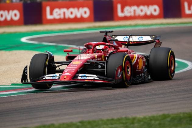 16 LECLERC Charles (mco), Scuderia Ferrari SF-24, action during the Formula 1 MSC Cruises Gran Premio del Made in Italy e Dell™Emilia-Romagne 2024, 7th round of the 2024 Formula One World Championship, WM, Weltmeisterschaft from May 17 to 19, 2024 on the Autodromo Enzo e Dino Ferrari, in Imola, Italy - F1 - EMILIA-ROMAGNA GRAND PRIX 2024 DPPI Panoramic  240519_R07_EMR_DP__F_15945