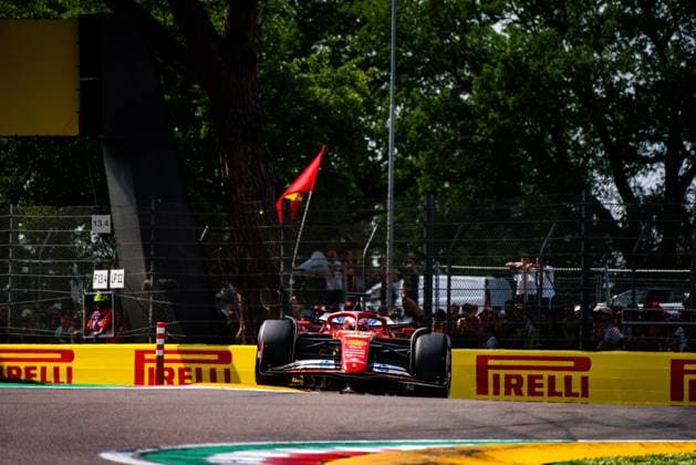May 19, 2024, Imola, Imola, Italy: Charles Leclerc at curve Gresini, 7th round of Formula 1 World Championship, WM, Weltmeisterschaft at the Enzo and Dino Ferrari International racetrack of Imola Imola Italy - ZUMAm264 20240519_znp_m264_005 Copyright: xLucaxMartinix