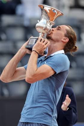 International Tennis match - Internazionali BNL d Italia Rome, Italy 19.05.2024: ALEXANDER ZVEREV during the trophy ceremony after defeating NICOLAS JARRY in the mens singles final match of the Internazionali BNL D Italia at Foro Italico in Rome, Italy Center Court. Rome Italy  Copyright: xIPAxSport ABACAx