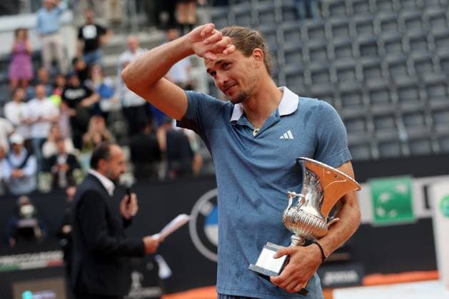 International Tennis match - Internazionali BNL d Italia Rome, Italy 19.05.2024: ALEXANDER ZVEREV during the trophy ceremony after defeating NICOLAS JARRY in the mens singles final match of the Internazionali BNL D Italia at Foro Italico in Rome, Italy Center Court. Rome Italy  Copyright: xIPAxSport ABACAx