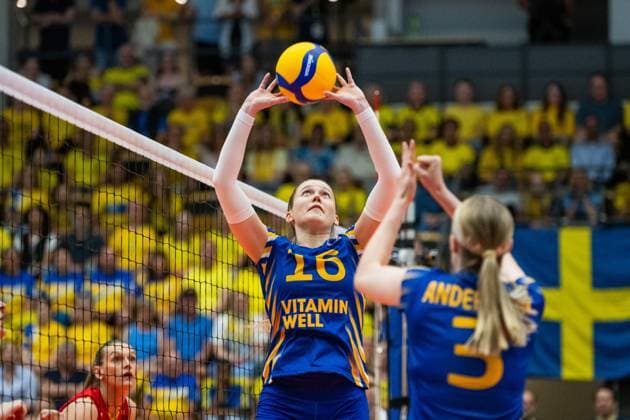 240519 Vilma Julevik of Sweden during the European Golden League between Sweden and Belgium on May 19, 2024 in Lund Photo Avdo Bilkanovic BILDBYRAN COP 115 AB0272 volleyball volleyball european golden league sverige belgium sweden dam bbeng  Copyright: AVDOxBILKANOVIC BB240519AB107