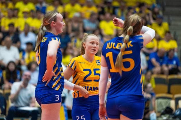 240519 Emmy Andersson of Sweden during the European Golden League between Sweden and Belgium on May 19, 2024 in Lund Photo Avdo Bilkanovic BILDBYRAN COP 115 AB0272 volleyball volleyball european golden league sverige belgium sweden dam bbeng  Copyright: AVDOxBILKANOVIC BB240519AB108