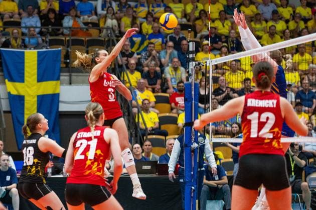 240519 Britt Herbots of Belgium during the European Golden League between Sweden and Belgium on May 19, 2024 in Lund Photo Avdo Bilkanovic BILDBYRAN COP 115 AB0272 volleyball volleyball european golden league sverige belgium sweden dam bbeng  Copyright: AVDOxBILKANOVIC BB240519AB120