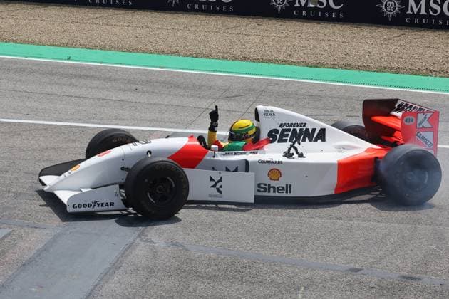 19 05 2024, xrarjax, Motorsport FIA Formula 1, Italian Grand Prix 2024 emspor, v l Sebastian Vettel drives in Ayrton Sennas car on the Imola Imola race track