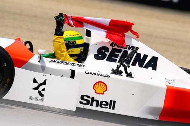 F1 GP Imola Italy Sunday, 19 05 2024 Sebastian Vettel in Ayrton Sennas 1993 McLaren MP4 8 F1 GP Imola Italy Sunday, 19 05 2024 Copyright: xBEAUTIFULxSPORTS Erlhofx