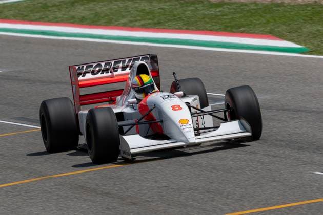 F1 GP Imola Italy Sunday, 19 05 2024 Sebastian Vettel in Ayrton Senna s McLaren MP4 8 from 1993 F1 GP Imola Italy Sunday, 19 05 2024 Copyright: xBEAUTIFULxSPORTS Erlhofx