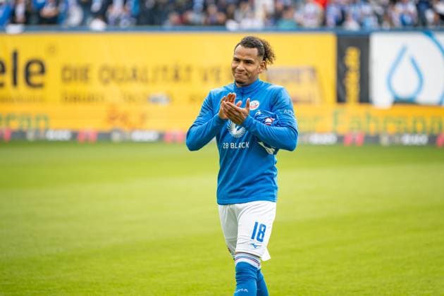 Rostock, Germany 19 May 2024 2 BL 2023 2024 FC Hansa Rostock vs SC Paderborn Im Bild Juan Jose Perea Hansa Rostock DFL regulations prohibit any use of photographs as image sequences and or quasi video Copyright: xFotostandx xVoelkerx