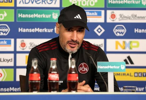 19 05 2024 Soccer Season 2023 2024 2 Soccer Bundesliga 34 Matchday Hamburger SV HSV 1 FC Nürnberg FCN Club Sportfoto Zink DaMa xdaxmax DFL regulations prohibit any use of photographs as image sequences and or quasi video only for editorial use Cristian Fiel Trainer 1 FC Nürnberg FCN speaks disappointed disappointment after the end of the match in the press conference