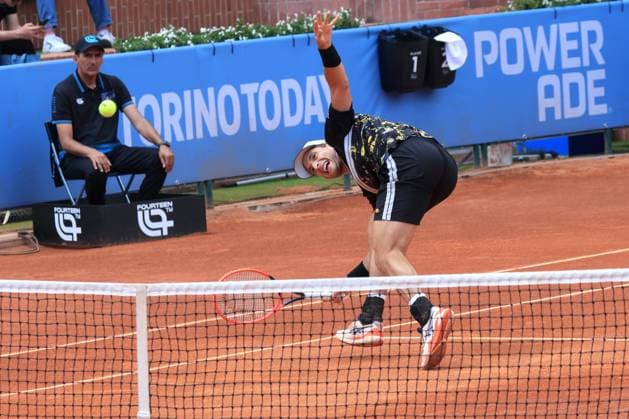 Turin, Italy: Francesco Passaro (Italy) during the final match againts Lorenzo Musetti (Italy) during 2024 Piemonte Open Intesa San Paolo, International Tennis match in Turin, Italy, May 19 2024 International Tennis match - 2024 Piemonte Open Intesa San Paolo  - ZUMAp169 20240519_zsa_p169_1916 Copyright: xClaudioxBenedetto IPAxSportx