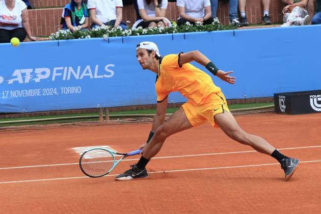 Turin, Italy: Lorenzo Musetti (Italy) during the final match againts Francesco Passaro (Italy) during 2024 Piemonte Open Intesa San Paolo, International Tennis match in Turin, Italy, May 19 2024 International Tennis match - 2024 Piemonte Open Intesa San Paolo  - ZUMAp169 20240519_zsa_p169_1936 Copyright: xClaudioxBenedetto IPAxSportx