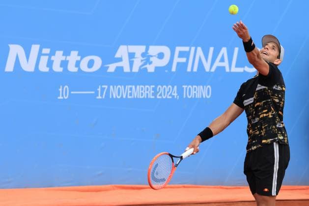 Turin, Italy: Francesco Passaro (Italy) during the final match againts Lorenzo Musetti (Italy) during 2024 Piemonte Open Intesa San Paolo, International Tennis match in Turin, Italy, May 19 2024 International Tennis match - 2024 Piemonte Open Intesa San Paolo  - ZUMAp169 20240519_zsa_p169_1946 Copyright: xClaudioxBenedetto IPAxSportx