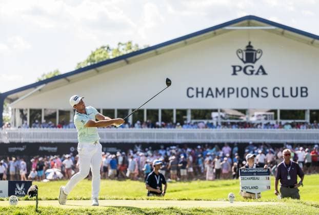 240519 Viktor Hovland of Norway during the final round of the 2024 PGA Championship Golf Tournament on May 19, 2024 in Louisville Photo Petter Arvidson BILDBYRAN kod PA PA0811 golf pga championship bbeng  Copyright: PETTERxARVIDSON BB240519PA124
