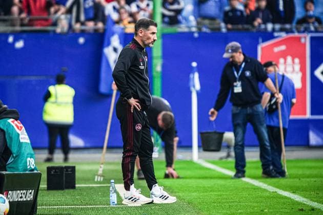 Christian Fiel 1 FC Nuernberg, Coach GER, Hamburger SV vs 1 FC Nuernberg, Football, 2 Bundesliga, Matchday 34, Season 2023 2024, 19 05 2024 DFL REGULATIONS PROHIBIT ANY USE OF PHOTOGRAPHS AS IMAGE SEQUENCES AND OR QUASI VIDEO GER, Hamburger SV vs 1 FC Nuernberg, Football, 2 Bundesliga, Matchday 34, Season 2023 2024, 19 05 2024 Hamburg Copyright: xEibner-Pressefoto MarcelxvonxFehrnx EP_MFN