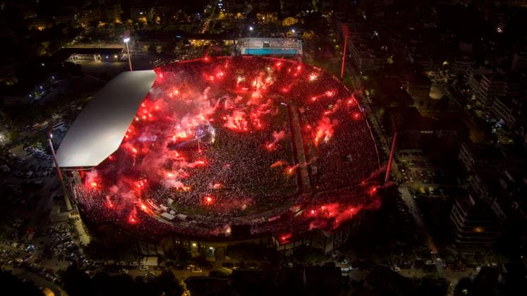 Bilder des Jahres 2024, Sport 05 Mai Sport Themen der Woche KW21 Sport Bilder des Tages Aerial panoramic view during the trophy ceremony of the greek championship held at Toumba Stadium in Thessaloniki, Greece, 19 May 2024. IMAGO ONE INCH PRODUCTIONS THESSALONIKI Greece Copyright: xOnexInchxProductionsx 6226482