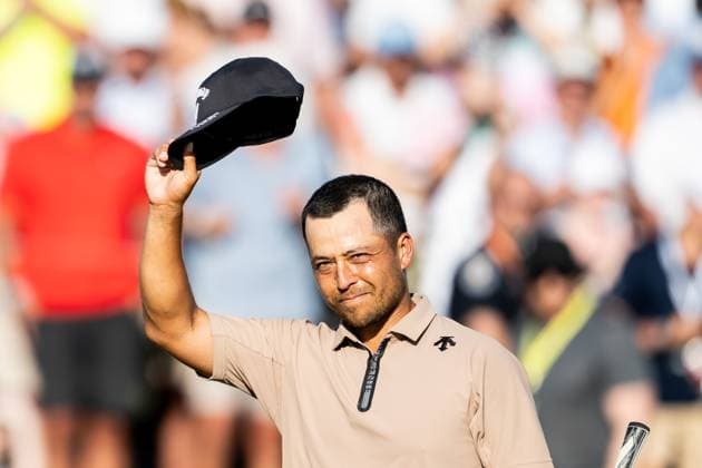 240519 Xander Schauffele of the United States celebrates after the final round of the 2024 PGA Championship Golf Tournament on May 19, 2024 in Louisville Photo Petter Arvidson BILDBYRAN kod PA PA0811 golf pga championship bbeng jubel  Copyright: PETTERxARVIDSON BB240519PA149