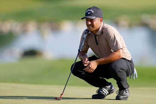 LOUISVILLE, KY - MAY 19: Xander Schauffele (USA) looks over his birdie putt at the 18th hole during the final round of the 2024 PGA, Golf Herren Championship at Valhalla Golf Club on May 19, 2024 in Louisville, Kentucky. (Photo by Joe Robbins Icon Sportswire) GOLF: MAY 19 PGA Championship EDITORIAL USE ONLY Icon573240519059