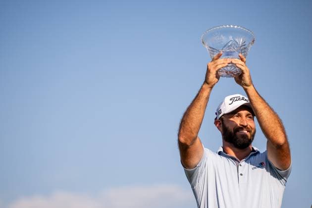 240519 Braden Shattuck of the United States celebrates with the Low Club Professional trophy after the final round of the 2024 PGA Championship Golf Tournament on May 19, 2024 in Louisville Photo Petter Arvidson BILDBYRAN kod PA PA0811 golf pga championship bbeng jubel  Copyright: PETTERxARVIDSON BB240519PA193