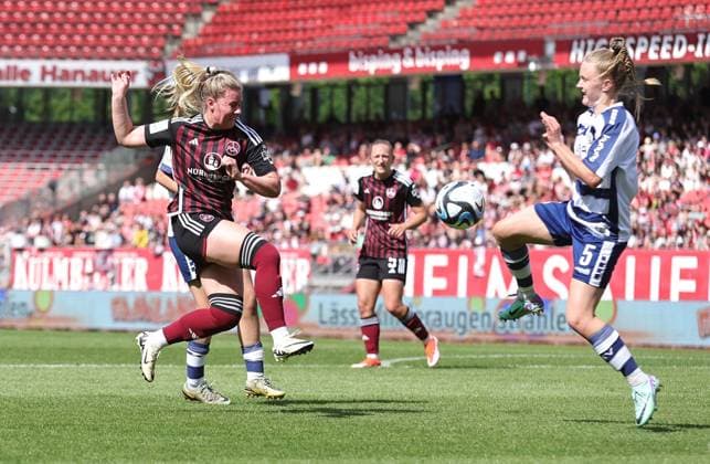 20 05 2024 Soccer Season 2023 2024 1 Womens Soccer Bundesliga 22 Matchday 1 FC Nürnberg FCN Club MSV Duisburg Zebras Sportfoto Zink DaMa xdaxmax Selma Magnusdottir 37, 1 FC Nürnberg FCN Paula Flach 5, MSV Duisburg