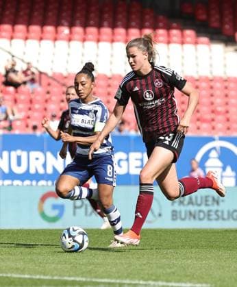 20 05 2024 Soccer Season 2023 2024 1 Womens Soccer Bundesliga 22 Matchday 1 FC Nuremberg FCN Club MSV Duisburg Zebras Sportfoto Zink DaMa xdaxmax Vanessa Fürst 8, MSV Duisburg Nele Bauereisen 23, 1 FC Nuremberg FCN