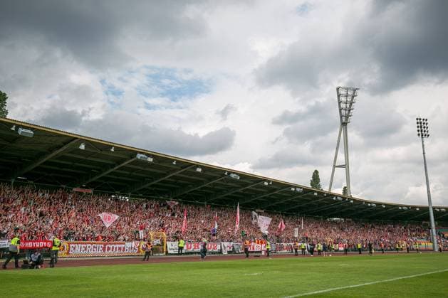 Berlin, Germany 19 May 2024 Regionalliga Nordost 2023 2024 Hertha BSC II vs FC Energie Cottbus In the picture fan curve of Energie Cottbus Friedrich Ludwig Jahn Sportpark Brandenburg Copyright: xFotostandx xWeilandx