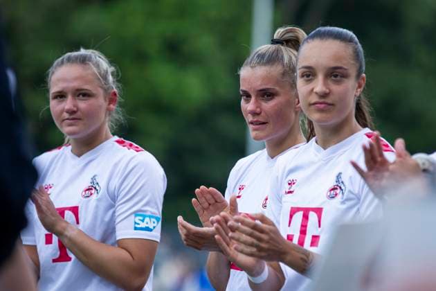 GOOGLE PIXEL Frauen Bundesliga 1 FC Köln Eintracht Frankfurt, 20 05 2024 Marleen Schimmer 1 FC Köln, 23 , Selina Cerci 1 FC Köln, 29 , Natalia Padilla Bidas 1 FC Köln, 22 GOOGLE PIXEL Frauen Bundesliga, 1 FC Köln Eintracht Frankfurt, 22 Spieltag, am 20 05 2024, Franz Kremer Stadion, Köln DFL regulations prohibit any use of photographs as image sequences and or quasi video Copyright: xBEAUTIFULxSPORTS Meuselx