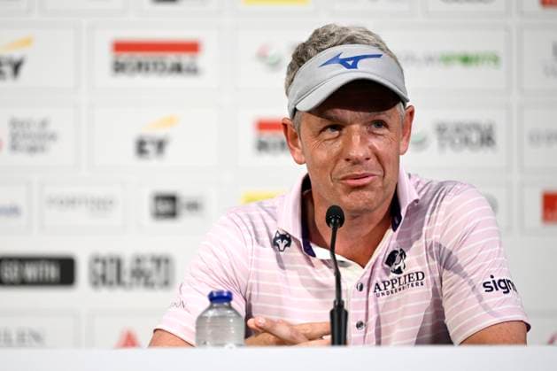 press conference, PK, Pressekonferenz Soudal Open Golf SCHILDE, BELGIUM - MAY 21 : Tournament director Luke Donald pictured during a press conference prior to the DP World Tour Golf Soudal Open at the Rinkven International Golf Club on May 21, 2024 in Schilde, Belgium, 21 05 2024 Schilde Belgium  Copyright: xPeterxDexVoechtx
