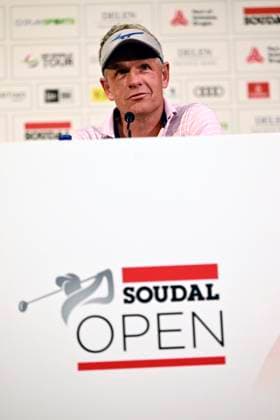 press conference, PK, Pressekonferenz Soudal Open Golf SCHILDE, BELGIUM - MAY 21 : Tournament director Luke Donald pictured during a press conference prior to the DP World Tour Golf Soudal Open at the Rinkven International Golf Club on May 21, 2024 in Schilde, Belgium, 21 05 2024 Schilde Belgium  Copyright: xPeterxDexVoechtx