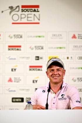 press conference, PK, Pressekonferenz Soudal Open Golf SCHILDE, BELGIUM - MAY 21 : Tournament director Luke Donald pictured during a press conference prior to the DP World Tour Golf Soudal Open at the Rinkven International Golf Club on May 21, 2024 in Schilde, Belgium, 21 05 2024 Schilde Belgium  Copyright: xPeterxDexVoechtx