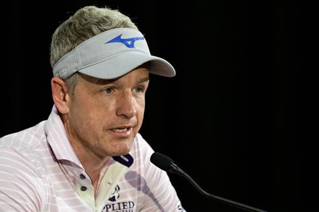 Luke Donald, European Captain Ryder Cup 2025 pictured during a press conference, PK, Pressekonferenz regarding the 2024 Soudal Open DP World Tour golf tournament, in Schilde, Tuesday 21 May 2024. The 2024 Soudal Open take place from 23 to 26 May at the Rinkven Golf Club in Schilde. DIRKxWAEM  x93130576x