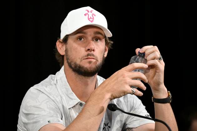 press conference, PK, Pressekonferenz Soudal Open Golf SCHILDE, BELGIUM - MAY 21 : Thomas Pieters pictured during a press conference prior to the DP World Tour Golf Soudal Open at the Rinkven International Golf Club on May 21, 2024 in Schilde, Belgium, 21 05 2024 Schilde Belgium  Copyright: xPeterxDexVoechtx