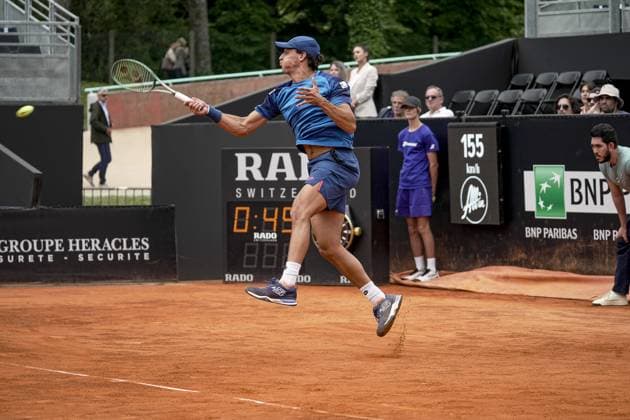 Luciano DARDERI (ITA) lors de son match face Ã Taro DANIEL (JPN) lors du tournoi de l Open Parc Auvergne RhÃ ne-Alpes Ã Lyon le 21 05 2024. TENNIS : Open Parc Auvergne RhÃ ne-Alpes - Lyon - 21 05 2024 SandrineThesillat Panoramic 