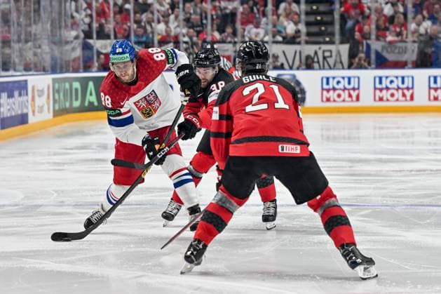 PRAGUE, CZECH REPUBLIC MAY 21 David Pastrnak of Czechia takes a shot during the preliminary round match between Canada and Czechia at Prague Arena on May 21, 2024 in Prague, Czech Republic Prague Prague Arena Czech Republic Copyright: xJustPictures.ch AndreaxBrancax jp-en-EuSpIm-AB_21052024_AAB_3231