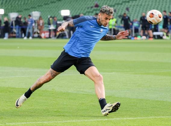 Atalanta training before the 2024 Europa League final match Dublin 21 05 2024 Dublin, pre-match training for the 2024 Europa League final between Atalanta vs Bayer Leverkusen Champions In the picture: Gianluca Scamacca of Atalanta BC Dublino stadio Dublino arena IRLANDA Copyright: xFABIOxSASSOxFabioxSassox 2L8A6386