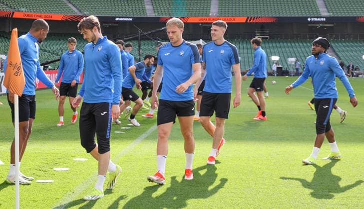 Atalanta training before the 2024 Europa League final match Dublin 21 05 2024 Dublin, pre-match training for the 2024 Europa League final between Atalanta vs Bayer Leverkusen Champions In the picture: soccer of Atalanta BC Dublino stadio Dublino arena IRLANDA Copyright: xFABIOxSASSOxFabioxSassox IMG_1160
