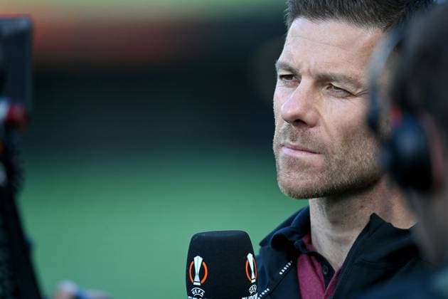 21 05 2024, xjrdrx, Football UEFA Europa League Final 2024, Bayer 04 Leverkusen Press Conference Training emspor, v l Coach Xabi Alonso Bayer Leverkusen DFL DFB REGULATIONS PROHIBIT ANY USE OF PHOTOGRAPHS as IMAGE SEQUENCES and or QUASI VIDEO Dublin