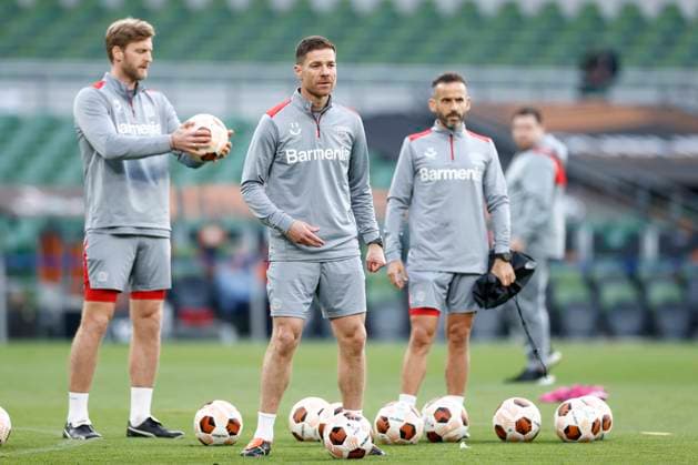 Head Coach Xabi Alonso (Bayer 04 Leverkusen) looks on, Training Session - UEFA Europa League Final 2023 24, Bayer 04 Leverkusen, Dublin Arena, May 21, 2024, Dublin, Ireland.