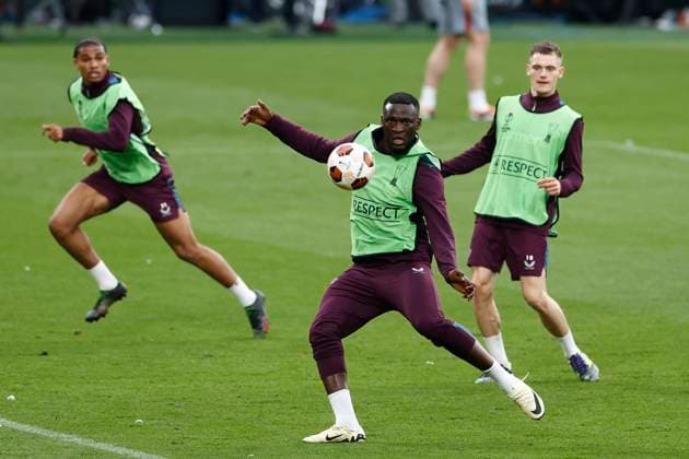 Edmond Tapsoba (Bayer 04 Leverkusen) in action, Training Session - UEFA Europa League Final 2023 24, Bayer 04 Leverkusen, Dublin Arena, May 21, 2024, Dublin, Ireland.