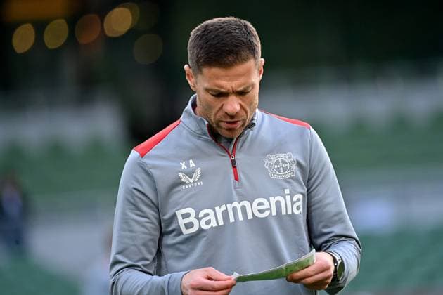 21 05 2024, xjrdrx, Football UEFA Europa League Final 2024, Bayer 04 Leverkusen Press Conference Training emspor, v l Coach Xabi Alonso Bayer Leverkusen DFL DFB REGULATIONS PROHIBIT ANY USE OF PHOTOGRAPHS as IMAGE SEQUENCES and or QUASI VIDEO Dublin