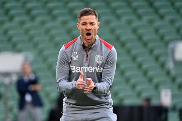 21 05 2024, xjrdrx, Football UEFA Europa League Final 2024, Bayer 04 Leverkusen Press Conference Training emspor, v l Coach Xabi Alonso Bayer Leverkusen DFL DFB REGULATIONS PROHIBIT ANY USE OF PHOTOGRAPHS as IMAGE SEQUENCES and or QUASI VIDEO Dublin