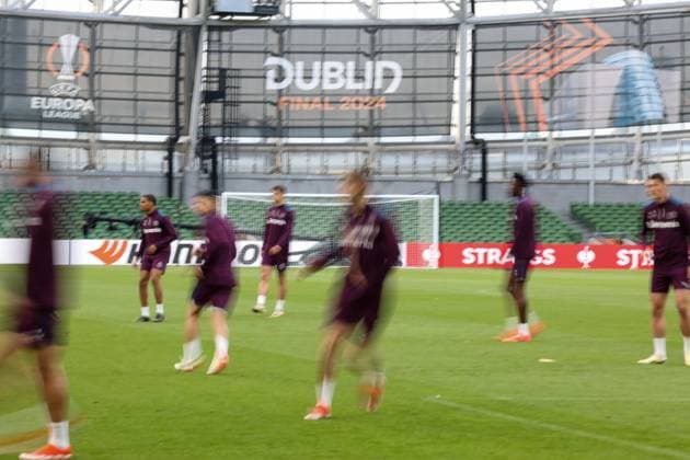May 21, 2024, Dublino, IRLANDA: 21 05 2024 Dublin, pre-match training for the 2024 Europa League final Bayer Leverkusen Champions..In the picture: Dublino IRLANDA - ZUMAs236 20240521_aap_s236_024 Copyright: xFabioxSassox