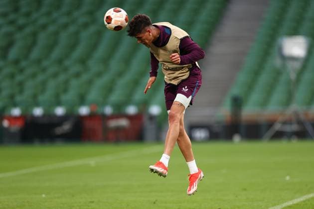 21st May 2024; Dublin, Ireland: Pre-match activities before the UEFA Europa League football final between Atalanta and Bayer Leverkusen on 22nd May: Piero Hincapie of Bayer Leverkusen during the practice session  ActionPlus12645633 ShaunxBrooks