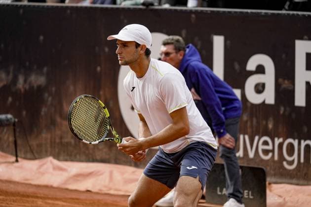 Le joueur de tennis Aleksandar VUKIC (AUS) lors du tournoi de l Open Parc Auvergne RhÃ ne-Alpes Ã Lyon le 21 05 2024. TENNIS : Open Parc Auvergne RhÃ ne-Alpes - Lyon - 21 05 2024 SandrineThesillat Panoramic 