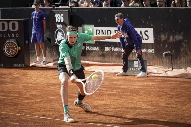 Le joueur de tennis Alexander BUBLIK (KAZ) lors du tournoi de l Open Parc Auvergne RhÃ ne-Alpes Ã Lyon le 21 05 2024. TENNIS : Open Parc Auvergne RhÃ ne-Alpes - Lyon - 21 05 2024 SandrineThesillat Panoramic 