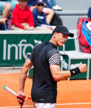 Billy Harris celebrates his second qualifying round win over Manuel Guinard French Open Tennis, Wednesday Practice and Qualifying, Tennis, Roland Garros, Paris, France - 22 May 2024  Copyright: xJavierxGarcia Shutterstockx 14496075c
